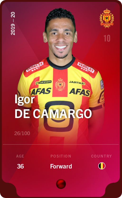 Sorare - Sorare Official - Igor de Camargo 2019-20 • Rare 26/100 - NFT # 70427260718963661233385110738899091068598503724268309787593889580968197909805