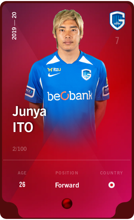 Sorare - Sorare Official - Junya Ito 2019-20 • Rare 2/100 - NFT # 82593603664132942568300749544723598293225575909815870250857891372784384937181