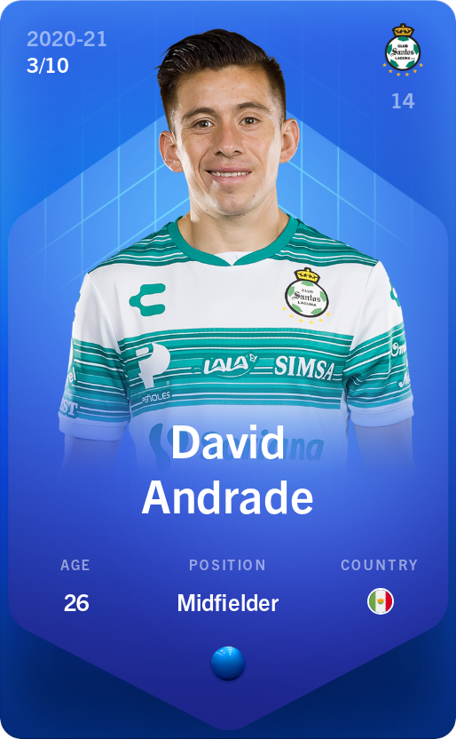 Sorare - Sorare Official - David Andrade 2020-21 • Super Rare 3/10 - NFT # 23088612740610303890128973154117872234706792480274837033832591307907162010816