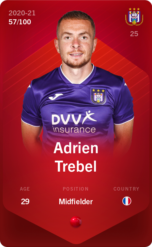 Sorare - Sorare Official - Adrien Trebel 2020-21 • Rare 57/100 - NFT # 115735250171551524708046124578874840986494442879857190431179286069934067628706
