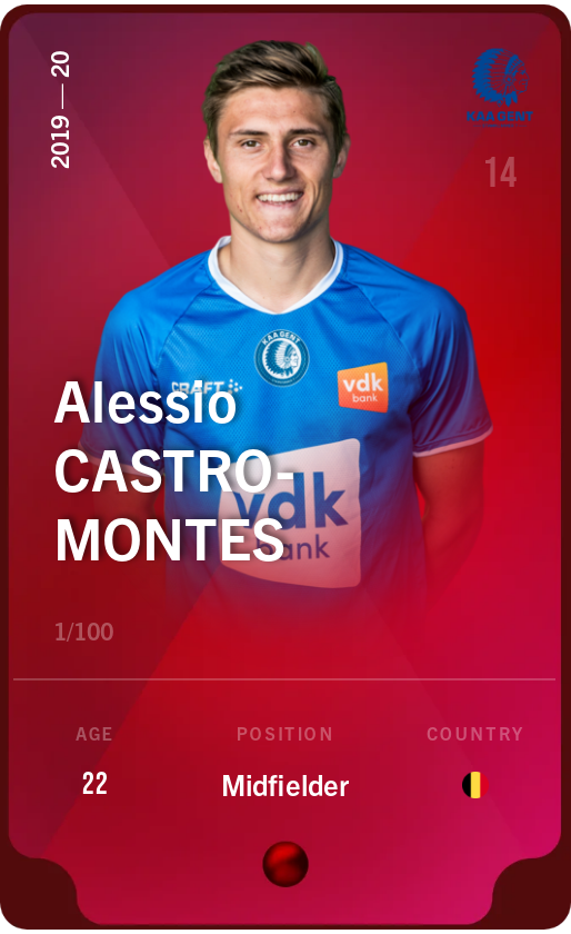 Sorare - Sorare Official - Alessio Castro-Montes 2019-20 • Rare 1/100 - NFT # 85298527156288803681921740950911692359081439811019287738393201347814223425098