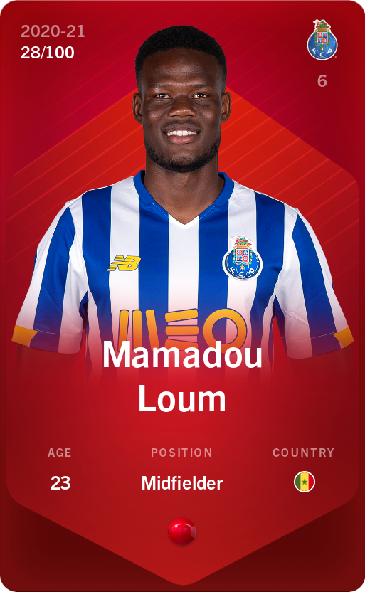 Sorare - Sorare Official - Mamadou Loum 2020-21 • Rare 28/100 - NFT # 113313618518413383098094046286238112720089268880031876000462396282940625460982