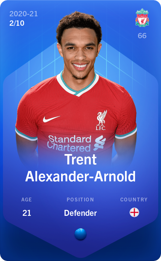 Sorare - Sorare Official - Trent Alexander-Arnold 2020-21 • Super Rare 2/10 - NFT # 83715155608992763890421197423997952425992888380551658309543624881926568176517