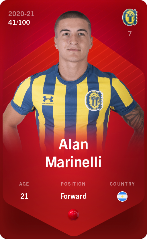 Sorare - Sorare Official - Alan Marinelli 2020-21 • Rare 41/100 - NFT # 12545702066754730821473377439669734663320367275406446657653739597307035858391
