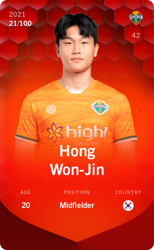 Sorare - Sorare Official - Hong Won-Jin 2021-22 • Rare 21/100 - NFT # 73918682103291974107077934908170363798295707409246897581464659519251085214204