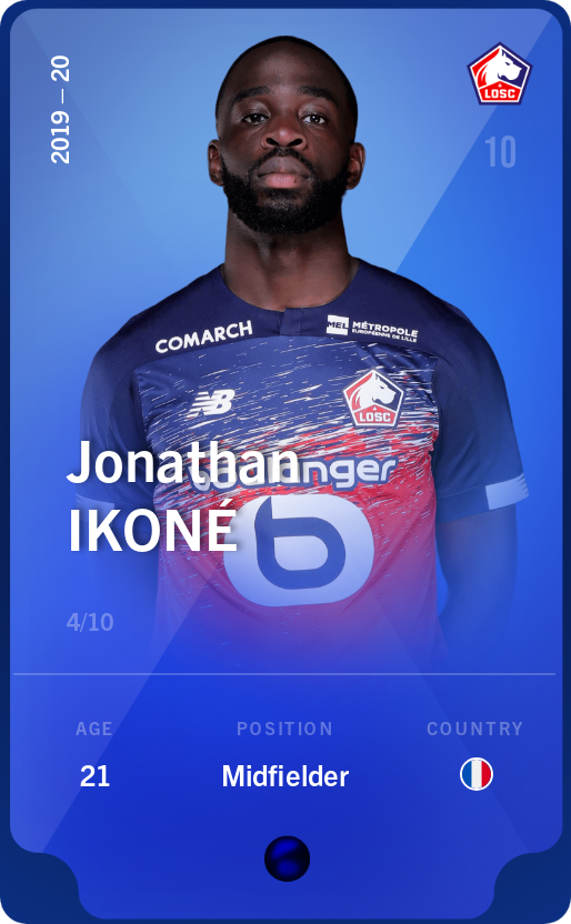 Sorare - Sorare Official - Jonathan Ikoné 2019-20 • Super Rare 4/10 - NFT # 82571701356183226755277447789800160287120457134114467202768444854679265926248