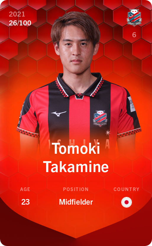 Sorare - Sorare Official - Tomoki Takamine 2021-22 • Rare 26/100 - NFT # 65515992833619754526244930936301495464863818095866557661239859360614854179758