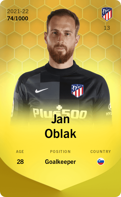 Jan Oblak 2021-22 • Limited 74/1000