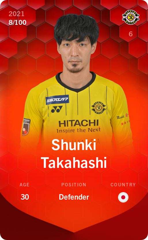 Sorare - Sorare Official - Shunki Takahashi 2021-22 • Rare 8/100 - NFT # 110003548109235350597428868776121279845097235547680978469952879821773649568742