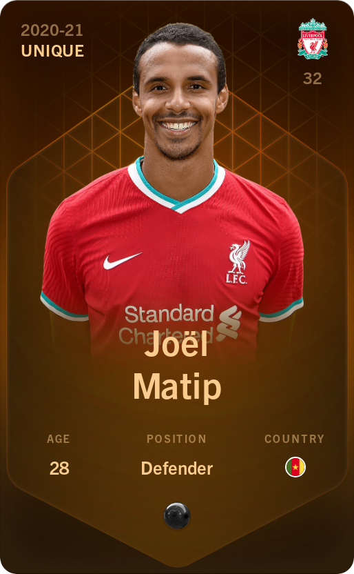 Sorare - Sorare Official - Joël Matip 2020-21 • Unique - NFT # 67817404276241165500213009529639925024916943261640975219582027615710539165799