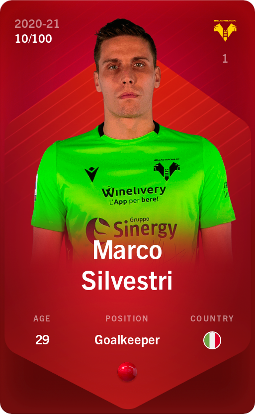 Sorare - Sorare Official - Marco Silvestri 2020-21 • Rare 10/100 - NFT # 82894118811356475236650109932065519442245544549130904158867701625837325221351