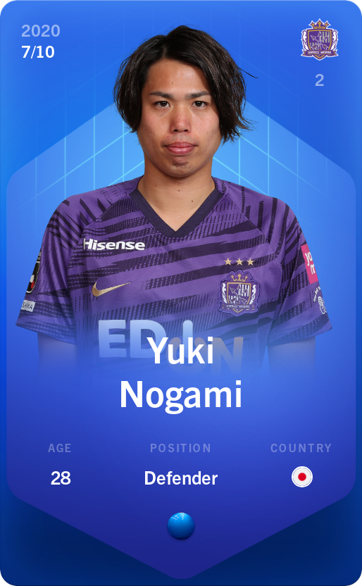 Sorare - Sorare Official - Yuki Nogami 2020-21 • Super Rare 7/10 - NFT # 28063826833837250326844233464160645640088158281427136884385274478559658812773