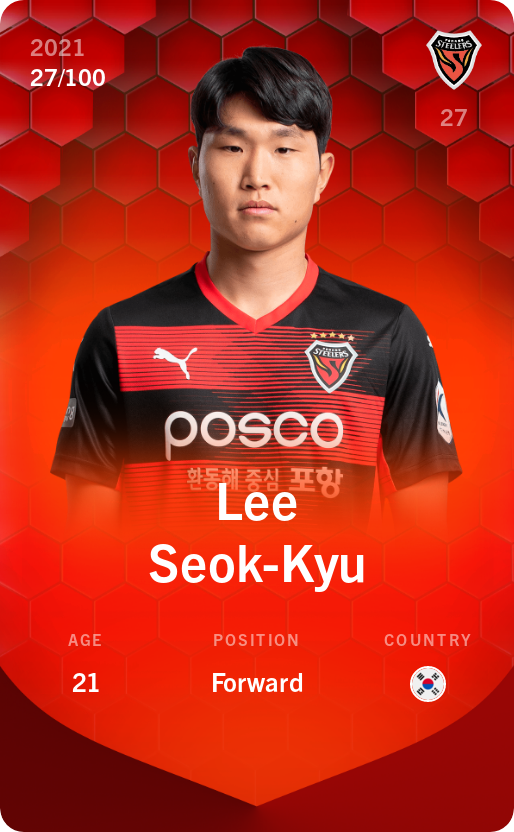 Sorare - Sorare Official - Lee Seok-Kyu 2021-22 • Rare 27/100 - NFT # 10280840607719288754633484545835443636371453751624543065556441158658235126049