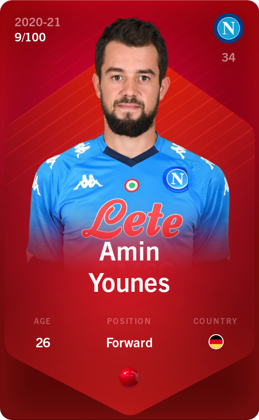 Sorare - Sorare Official - Amin Younes 2020-21 • Rare 9/100 - NFT # 74318194550722059462298689114957929908554002324312152260826699715065541616034