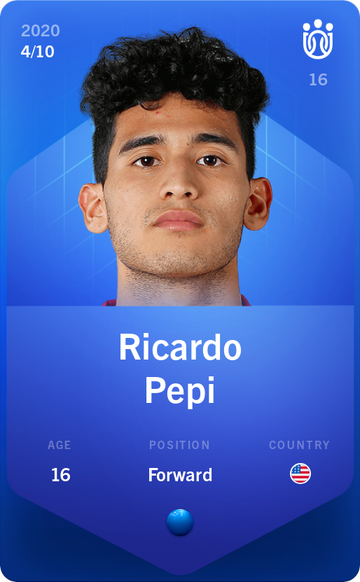 Sorare - Sorare Official - Ricardo Pepi 2020-21 • Super Rare 4/10 - NFT # 103649958941807368824704262346264863611422863973280396353625821838705764237369