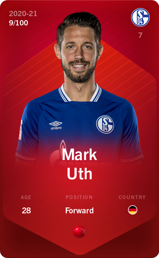 Sorare - Sorare Official - Mark Uth 2020-21 • Rare 9/100 - NFT # 15268979975200589221366395556125817545177750391060212566786424625926777873579