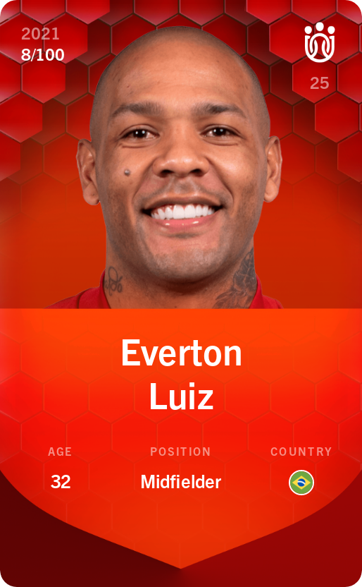 Sorare - Sorare Official - Everton Luiz 2021-22 • Rare 8/100 - NFT # 63512878111044663208638609535329247500047832059146871753041154694722179271645
