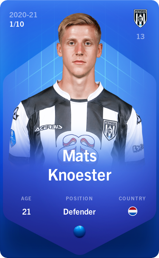 Sorare - Sorare Official - Mats Knoester 2020-21 • Super Rare 1/10 - NFT # 8470771767500633395122566365501601061172189655159489336408698829627073966968