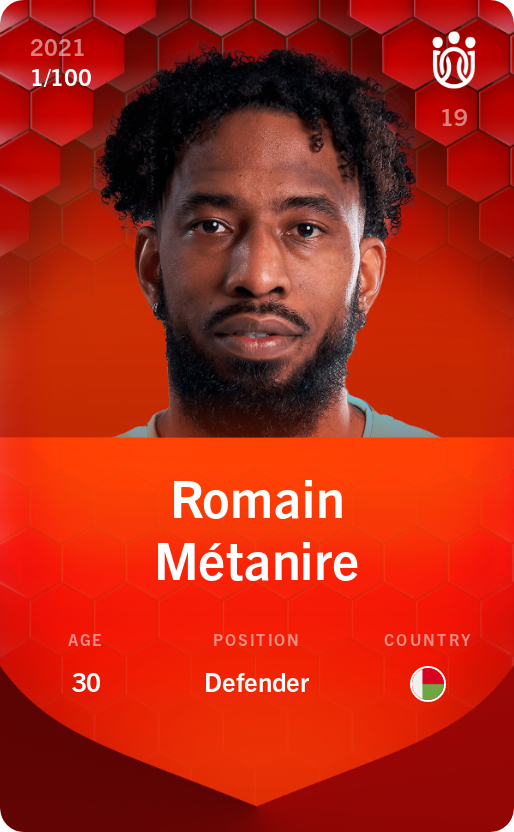 Sorare - Sorare Official - Romain Métanire 2021-22 • Rare 1/100 - NFT # 69699600124620351308153184568236630630208473058488510815452656249763766319283