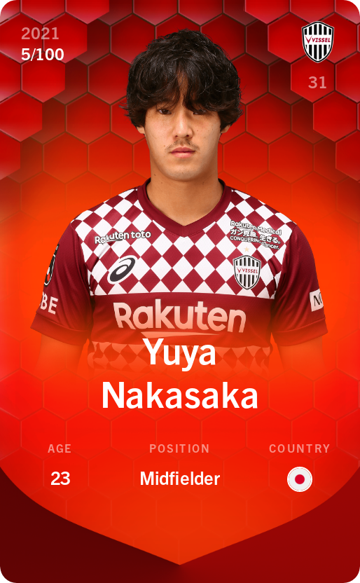 Sorare - Sorare Official - Yuya Nakasaka 2021-22 • Rare 5/100 - NFT # 50167539284594582665843632075437168776661573699297354689659159726712820346445