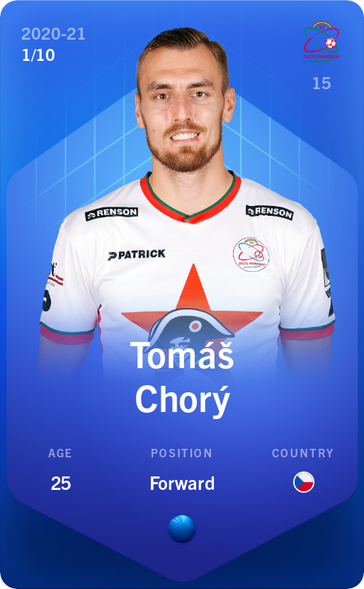 Sorare - Sorare Official - Tomáš Chorý 2020-21 • Super Rare 1/10 - NFT # 78189043459672118698043896309272183827549753283657496656034184949487851734804