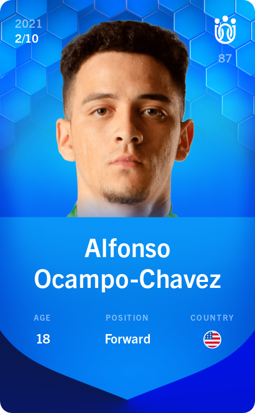 Sorare - Sorare Official - Alfonso Ocampo-Chavez 2021-22 • Super Rare 2/10 - NFT # 21174308867206986558667380654032816793092858479352655276431690840754208285825