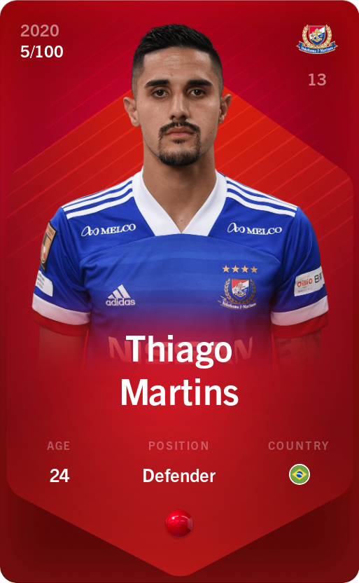 Sorare - Sorare Official - Thiago Martins 2020-21 • Rare 5/100 - NFT # 94345447409876568510152583481440456857498757038776738657653949424414524725804