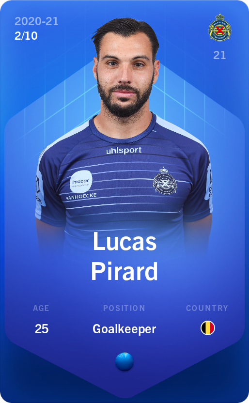 Sorare - Sorare Official - Lucas Pirard 2020-21 • Super Rare 2/10 - NFT # 32419272600238895499828503832500899305692964226437009290812488834280246246460