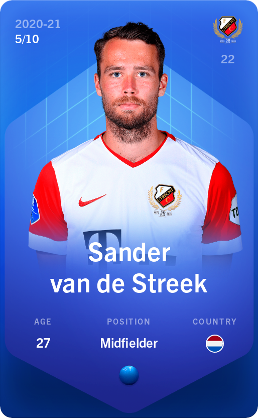 Sorare - Sorare Official - Sander van de Streek 2020-21 • Super Rare 5/10 - NFT # 93402592005548161042130137611814992416991049513217469652486805607382940544041