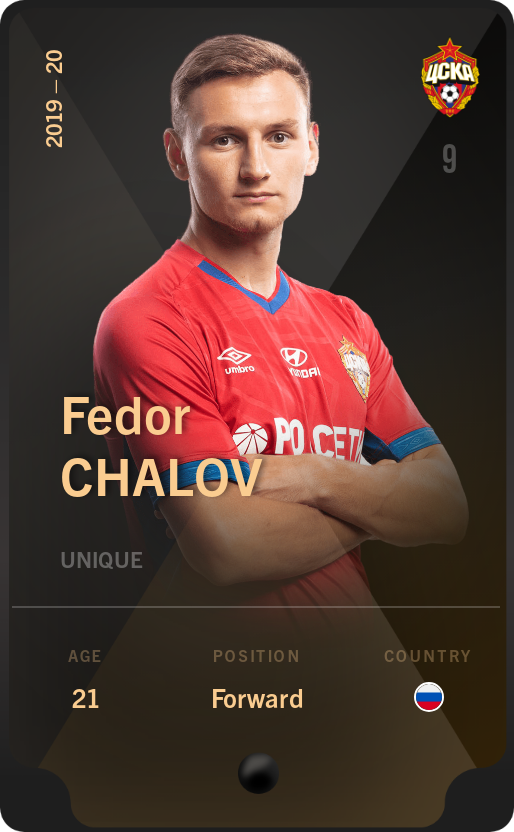 Sorare - Sorare Official - Fedor Chalov 2019-20 • Unique - NFT # 96155045189450051322833252831370332797066148817776429262482874224241416824893