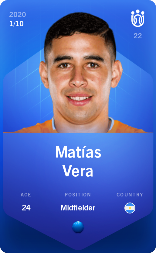 Sorare - Sorare Official - Matías Vera 2020-21 • Super Rare 1/10 - NFT # 20124304015193576660199852065876416611550201311726185409801170256032111559295