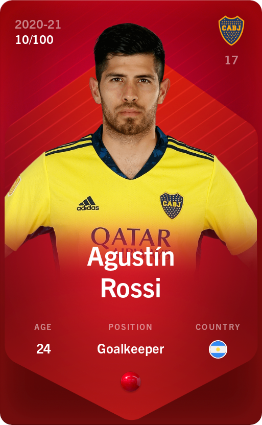 Sorare - Sorare Official - Agustín Rossi 2020-21 • Rare 10/100 - NFT # 99532000254439757967952530220490918789587797622645910485249037674968897960788