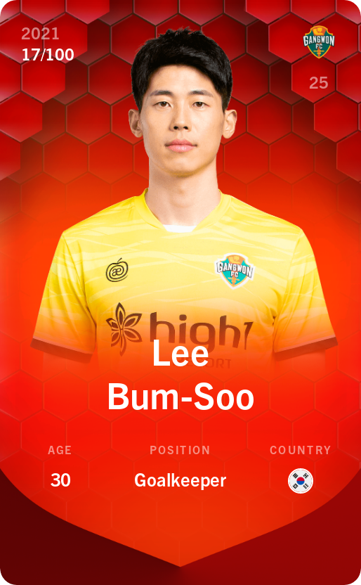 Sorare - Sorare Official - Lee Bum-Soo 2021-22 • Rare 17/100 - NFT # 64756777917742696561312511963319628439432877300979723590917350679011048566618