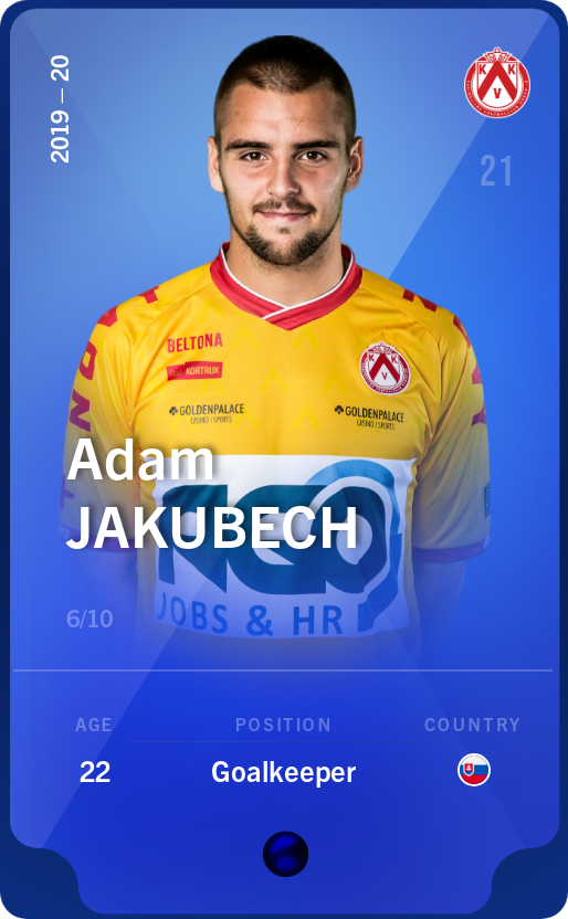 Sorare - Sorare Official - Adam Jakubech 2019-20 • Super Rare 6/10 - NFT # 115661953602480531593130258155701518851206998970862701788714653539657078811718