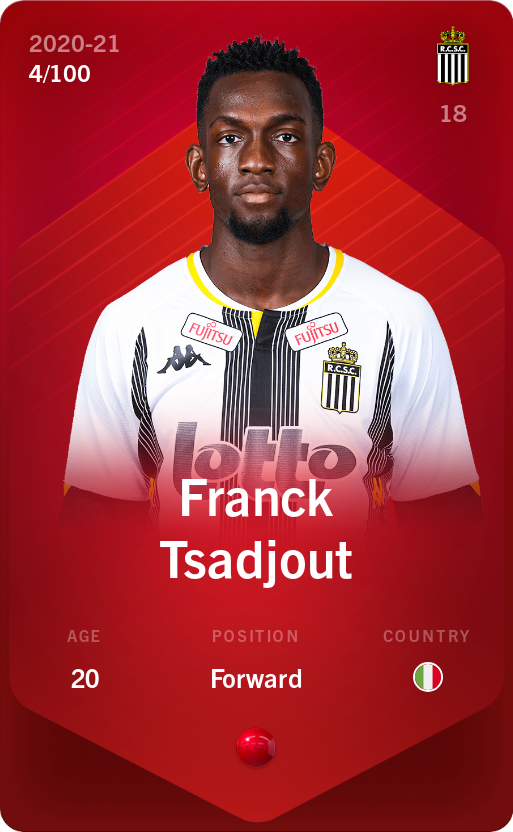 Sorare - Sorare Official - Franck Tsadjout 2020-21 • Rare 4/100 - NFT # 63888233010550493231244492735011443215062623617361209587601622292275409001248