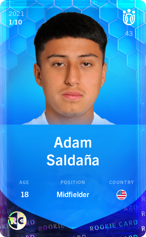 Sorare - Sorare Official - Adam Saldaña 2021-22 • Super Rare 1/10 - NFT # 55524754742622488667978829371403295580718984219969061648318132262163874357943