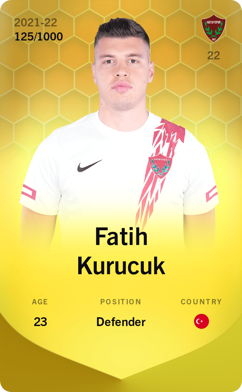 Sorare - Sorare Official - Fatih Kurucuk 2021-22 • Limited 125/1000 - NFT # 78840811560338374096889412102314472072728540999245043491484094756134723678734