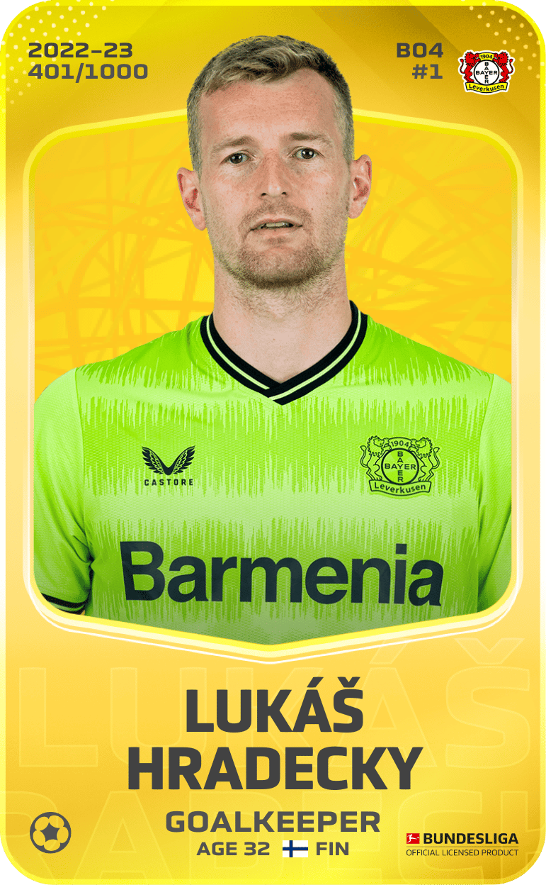 Lukáš Hradecky 2022-23 • Limited 401/1000