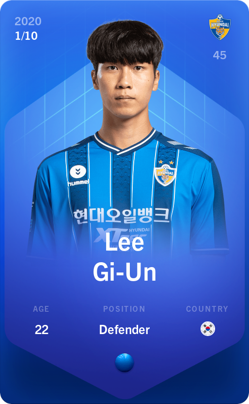 Sorare - Sorare Official - Lee Gi-Un 2020-21 • Super Rare 1/10 - NFT # 74420303850952979680160035242686176289076691460064679730762886371880043920102