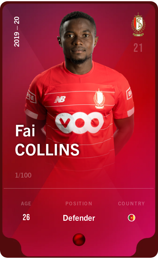 Sorare - Sorare Official - Fai Collins 2019-20 • Rare 1/100 - NFT # 86460382967552713265755517724594365966723176462560197908820052970947804915805