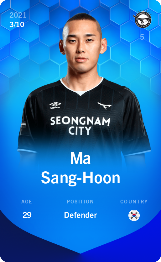 Sorare - Sorare Official - Ma Sang-Hoon 2021-22 • Super Rare 3/10 - NFT # 95339115703402514082241916706421814646818455787877869513339454012409086367612