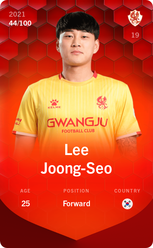 Sorare - Sorare Official - Lee Joong-Seo 2021-22 • Rare 44/100 - NFT # 66482809875676703195956880172660950848819334472661276883673957125919904068461