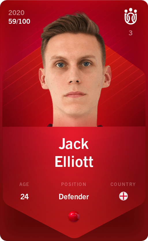 Sorare - Sorare Official - Jack Elliott 2020-21 • Rare 59/100 - NFT # 99162241245823000882844496992359566283689445269302997609973384229933506790282