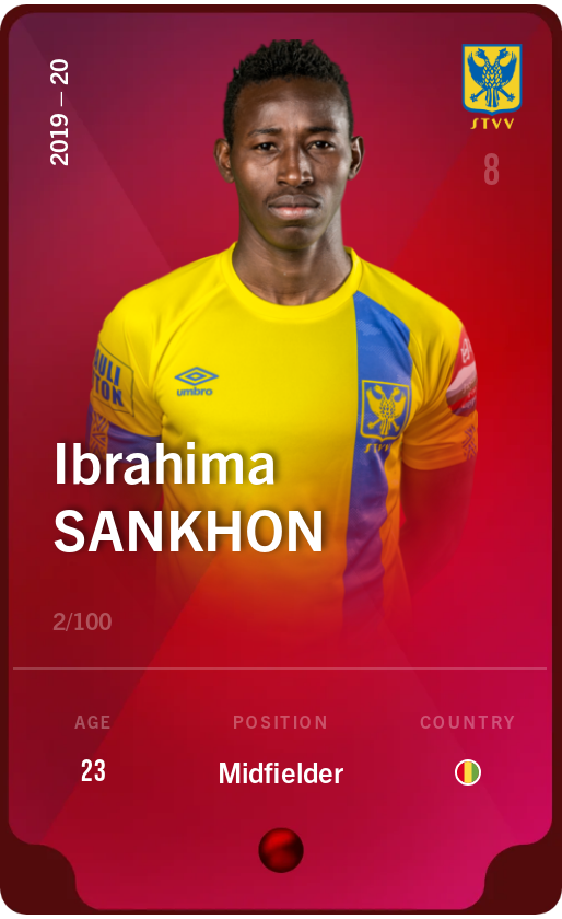Sorare - Sorare Official - Ibrahima Sankhon 2019-20 • Rare 2/100 - NFT # 108905234760796847077034249817010329193061525170505069289300696122733664293483