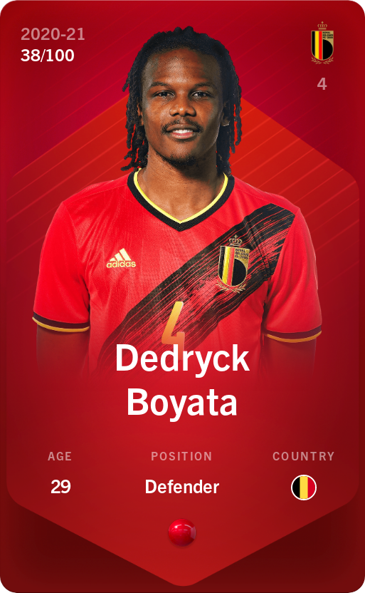 Sorare - Sorare Official - Dedryck Boyata 2020-21 • Rare 38/100 - NFT # 28211107953757662611587521898050540466436375098330177749336383428020421588947