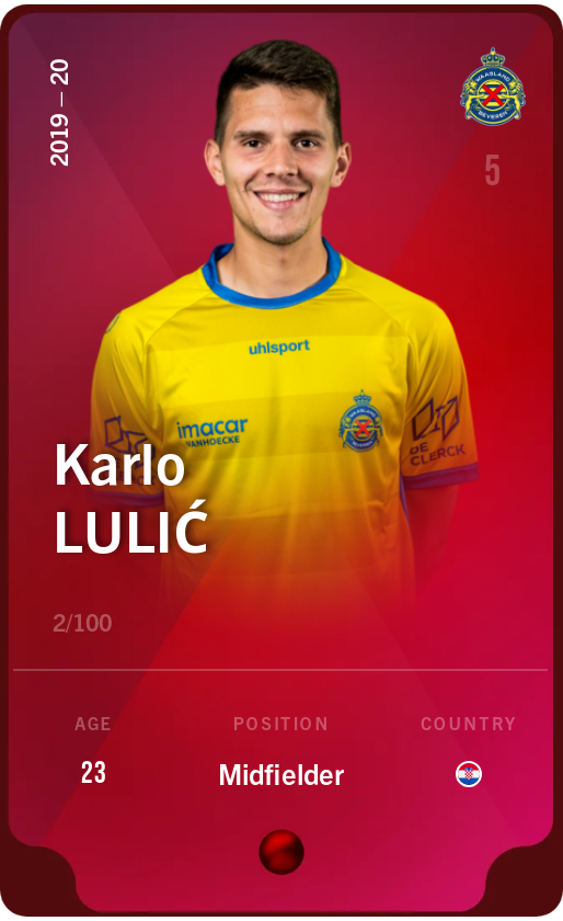 Sorare - Sorare Official - Karlo Lulić 2019-20 • Rare 2/100 - NFT # 91676302416558297927810642286975140465755342814314117366353924700291373232193