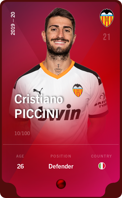 Sorare - Sorare Official - Cristiano Piccini 2019-20 • Rare 10/100 - NFT # 35145490987686163083627528736074133317998357227404891435742758747952600868760