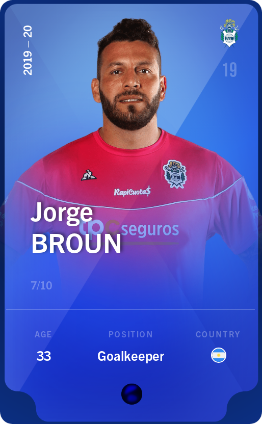 Sorare - Sorare Official - Jorge Broun 2019-20 • Super Rare 7/10 - NFT # 85547945646594694106721290415537646663742221224239622902670343769662562345958