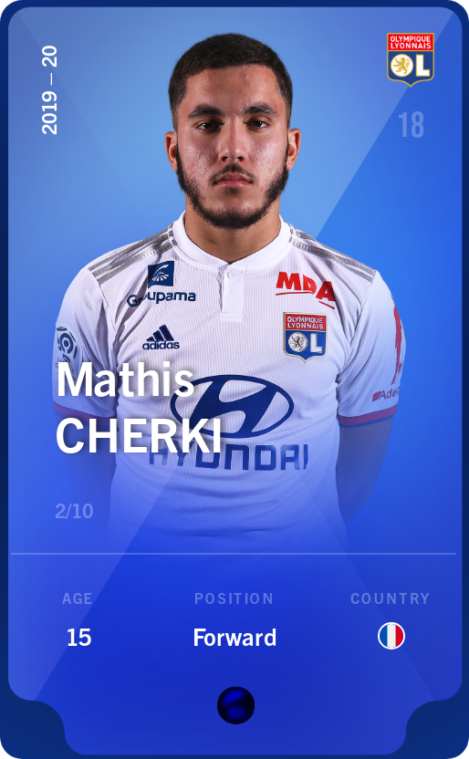 Sorare - Sorare Official - Mathis Cherki 2019-20 • Super Rare 2/10 - NFT # 65406900720986887141522853982293873199972931015010665563004924701149350928859