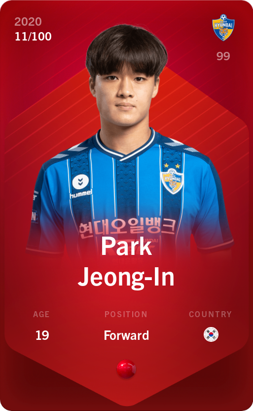 Sorare - Sorare Official - Park Jeong-In 2020-21 • Rare 11/100 - NFT # 20035093849116526252627418128267377615086463168125554447692153042556121711896